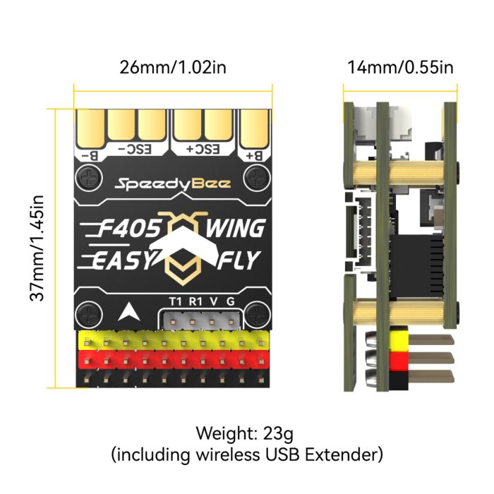 Контроллер полета SpeedyBee F405 WING MINI с неподвижным крылом — изображение 5