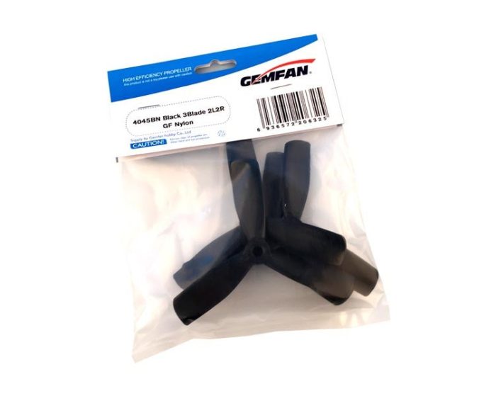 ★2 пары Gemfan 4045 Bullnose 3-лопастной нейлоновый пропеллер из стекловолокна для мультикоптеров 180 200 RC Черный — изображение 2