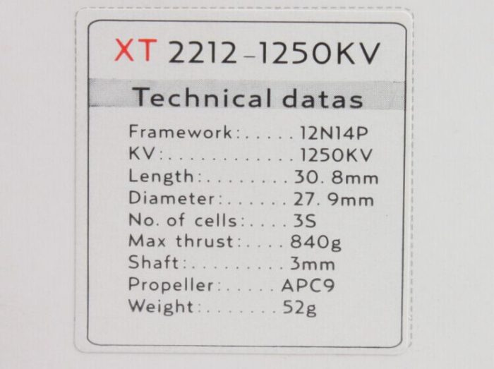★Двигатель EMAX XT2212 980KV-1250KV-1370KV для авиационного мультикоптера — изображение 5